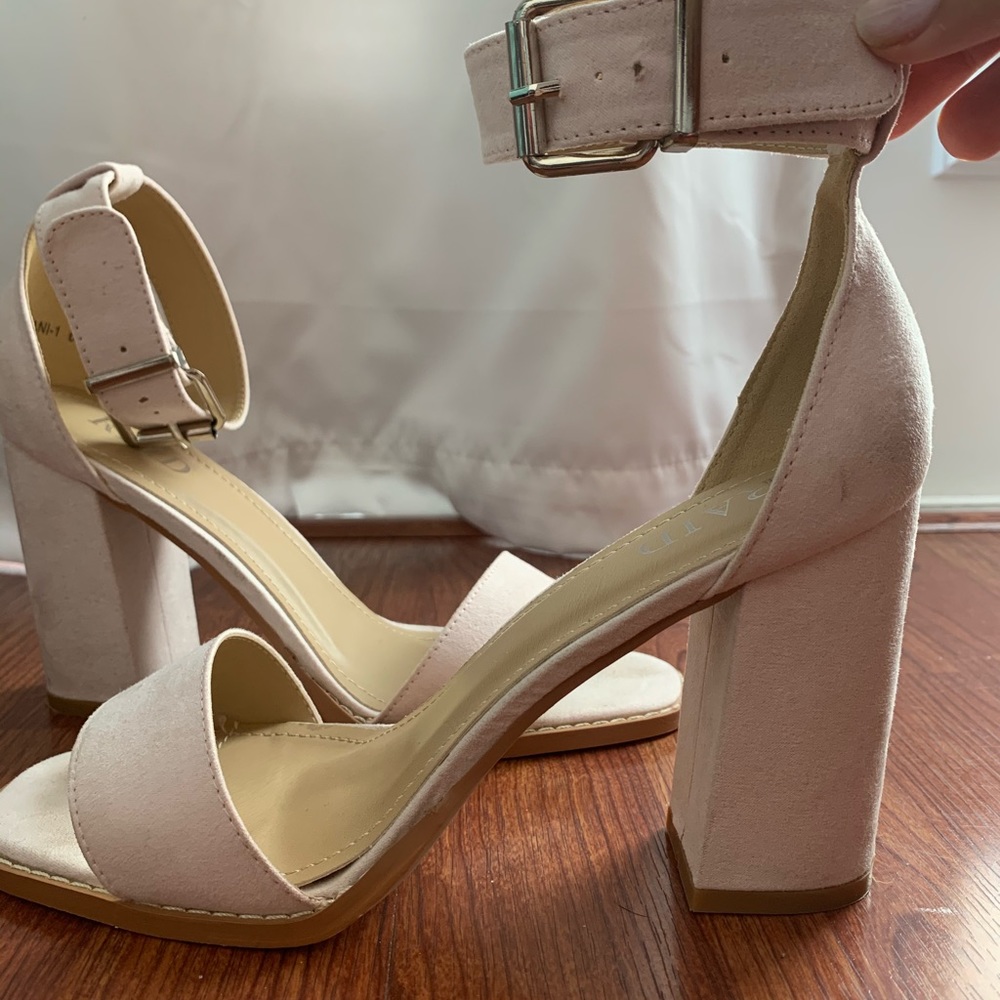 Revolve Light pink high heel sandals: Worn once!